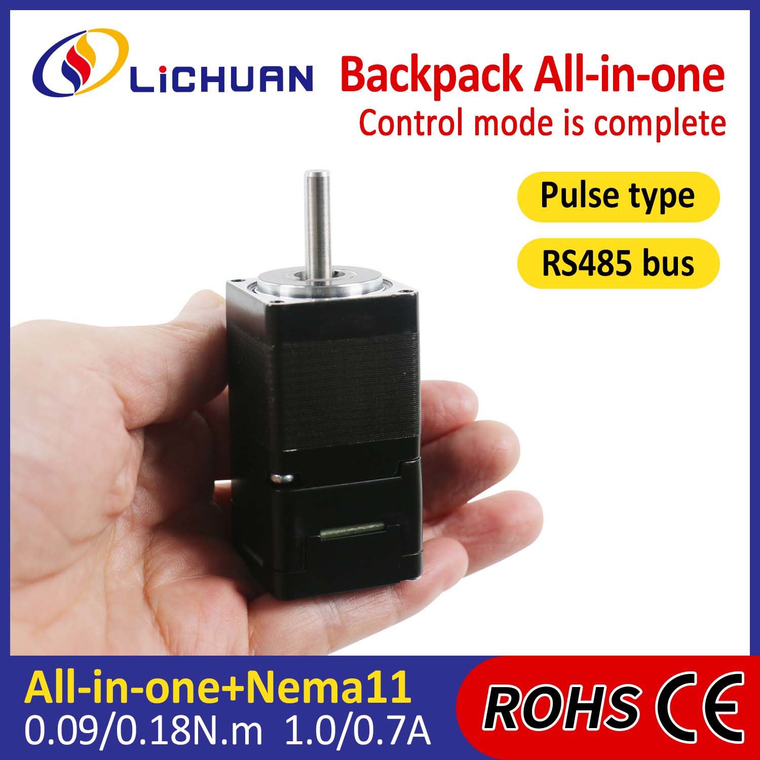 Cineál Backpack NEMA11 Lúb Lúb Oscailte Lúb Mótar Stepper Comhtháite